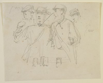 Group of four men, 1858 by James Abbott McNeill Whistler